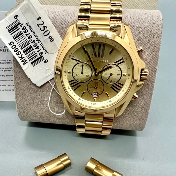 Michael Kors MK5605 Unisex Chronograph 40mm Case Gold Analog Wristwatch BrandNew - Picture 10 of 10